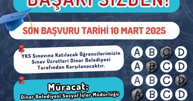 Dinar Belediyesi’nden YKS Ücretlerine Büyük Destek