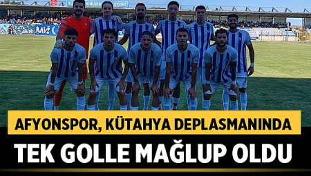 Afyonspor, Kütahya Deplasmanında Tek Golle Mağlup Oldu
