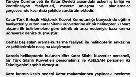 Katar’da Helikopter Kazası Açıklaması