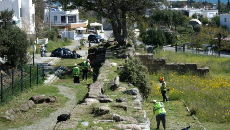Antik Halikarnassos Surları’nda turizm haftası hazırlığı sürüyor