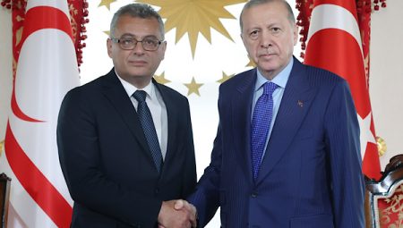 Cumhurbaşkanı Erdoğan, KKTC Cumhurbaşkanı Erhürman ile bir araya geldi