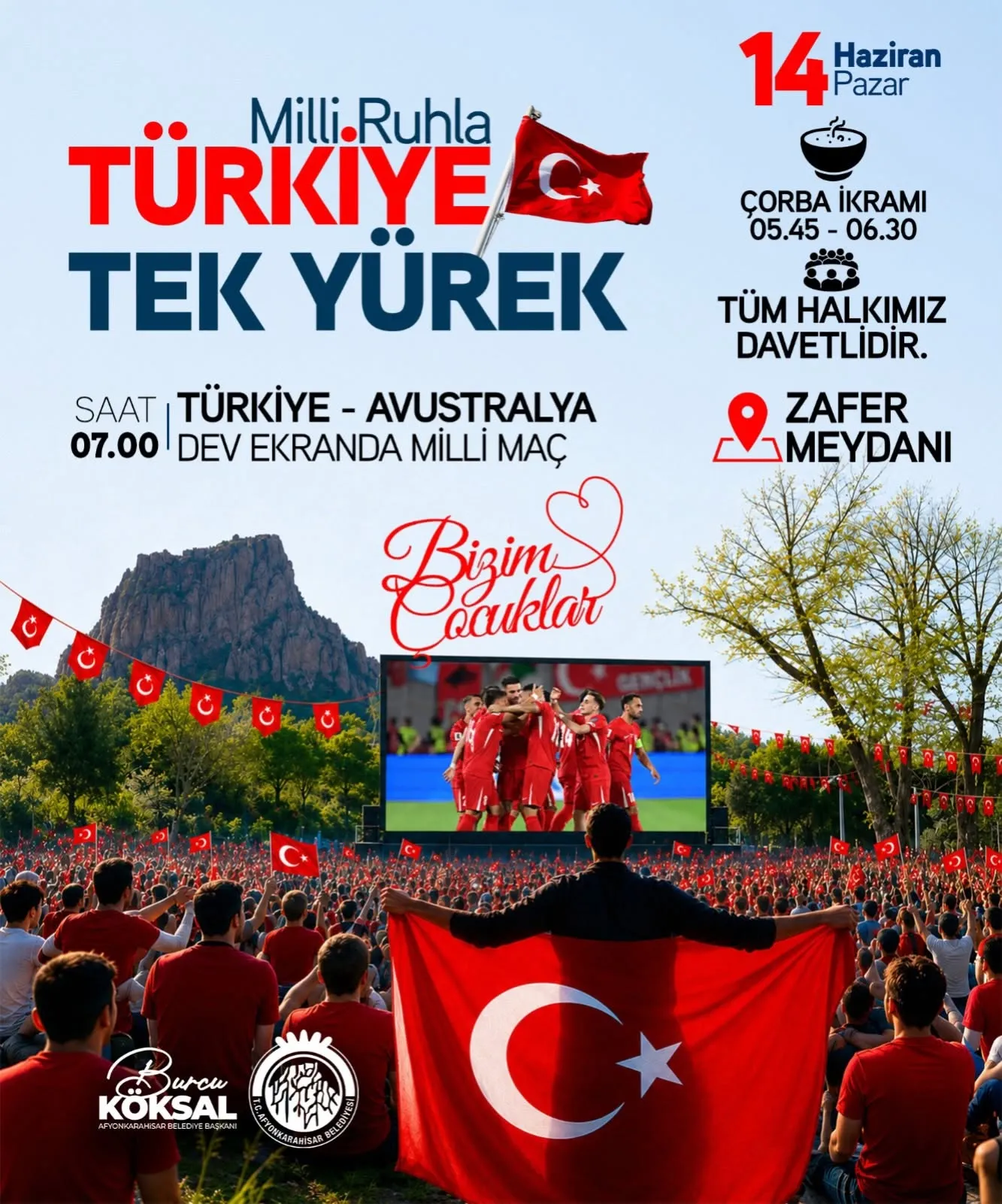 Milli Maç Heyecanı Zafer Meydanı’nda Yaşanacak