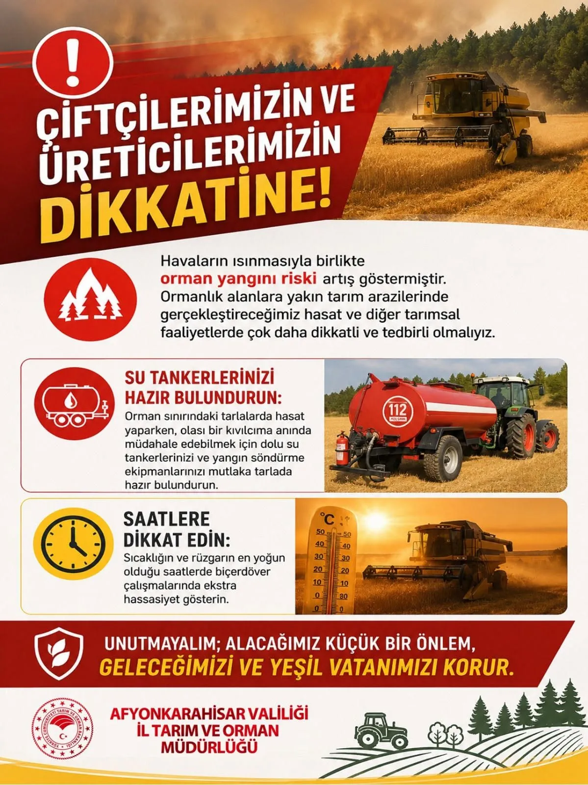 Afyonkarahisar İl Tarım ve Orman Müdürlüğü Uyardı