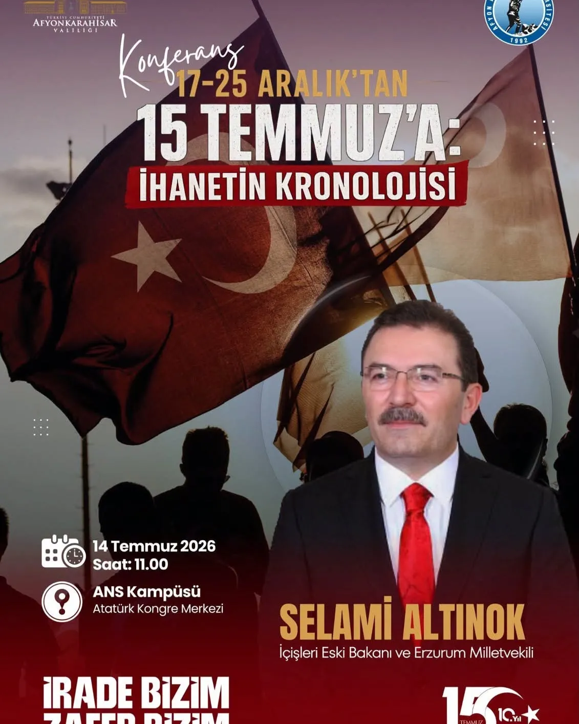 Eski Bakan Altınok, İlimizde Konferans Verecek
