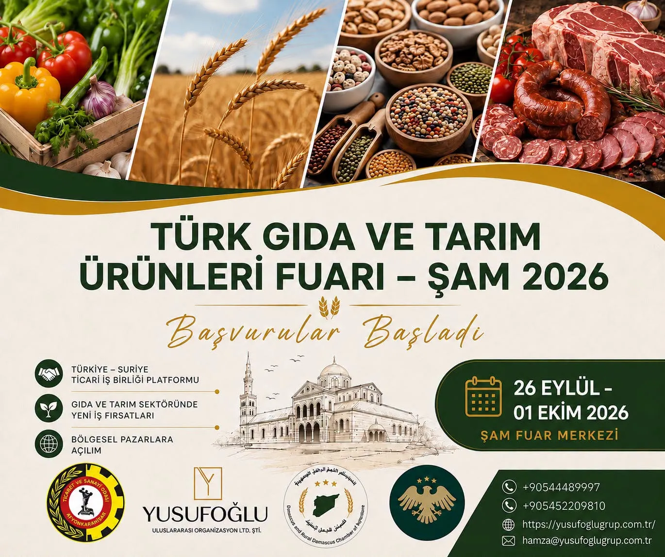 Türk Gıda ve Tarım Ürünleri Fuarı – Şam 2026 İçin Başvurular Başladı